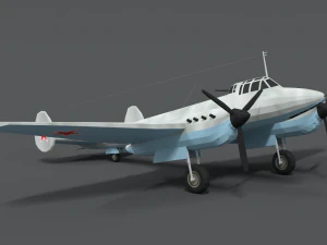 low poly cartoon petlyakov pe-2 wwii airplane 3D Model
