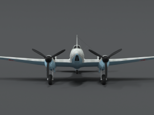low poly cartoon petlyakov pe-2 wwii airplane 3Dモデル
