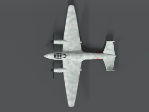 low poly cartoon petlyakov pe-2 wwii airplane 3D Model