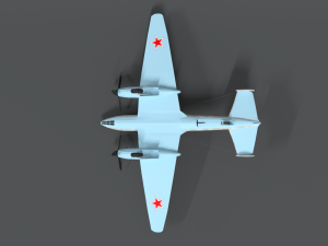 low poly cartoon petlyakov pe-2 wwii airplane 3Dモデル