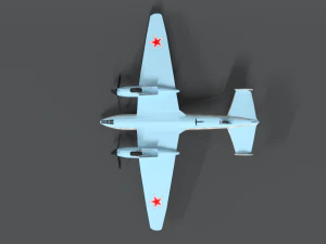 low poly cartoon petlyakov pe-2 wwii airplane 3D Model