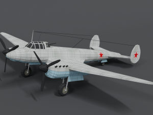 low poly cartoon petlyakov pe-2 wwii airplane 3Dモデル