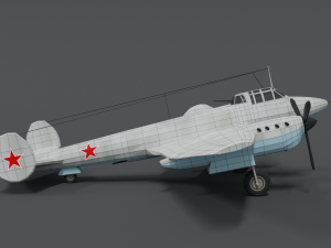 low poly cartoon petlyakov pe-2 wwii airplane 3Dモデル