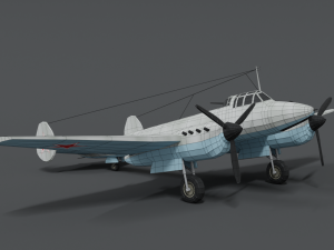 low poly cartoon petlyakov pe-2 wwii airplane 3Dモデル