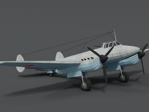 low poly cartoon petlyakov pe-2 wwii airplane 3D Model