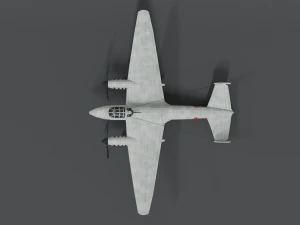 low poly cartoon petlyakov pe-2 wwii airplane 3D Model