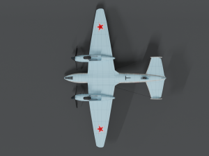 low poly cartoon petlyakov pe-2 wwii airplane 3Dモデル
