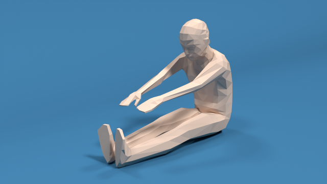 low poly kid stretching 3D Model .c4d .max .obj .3ds .fbx .stl .blend 