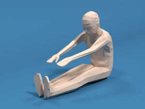 low poly kid stretching 3D Model