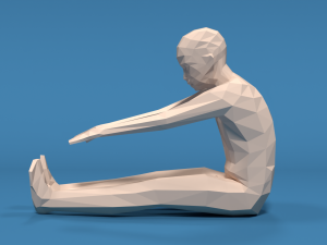 low poly kid stretching 3D Model