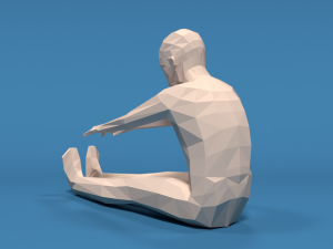 low poly kid stretching 3D Model