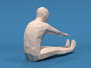 low poly kid stretching 3D Model