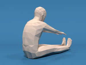 low poly kid stretching 3D Model