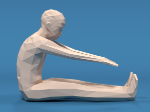 low poly kid stretching 3D Model