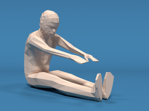 low poly kid stretching 3D Model