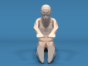 low poly kid stretching 3D Model