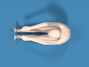 low poly kid stretching 3D Model