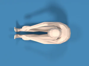 low poly kid stretching 3D Model