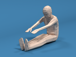 low poly kid stretching 3D Model