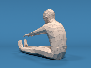 low poly kid stretching 3D Model