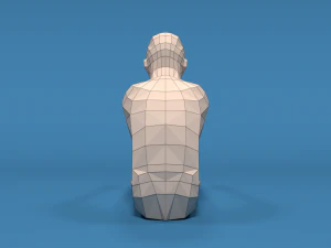 low poly kid stretching 3D Model