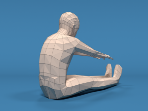 low poly kid stretching 3D Model