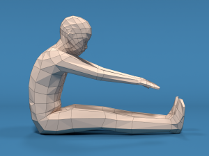 low poly kid stretching 3D Model