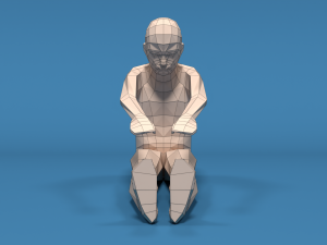 low poly kid stretching 3D Model