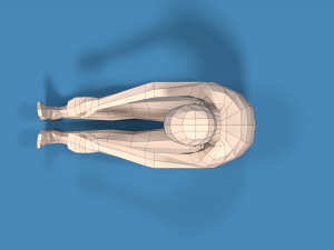 low poly kid stretching 3D Model