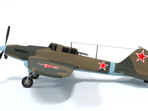 low poly cartoon ilyushin il-2 shturmovik wwii 3D Model