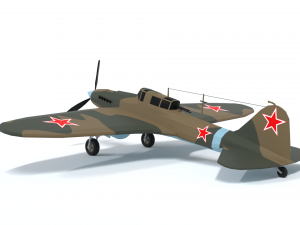 low poly cartoon ilyushin il-2 shturmovik wwii Modelo 3D