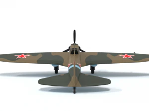 low poly cartoon ilyushin il-2 shturmovik wwii 3D Model