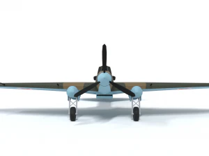 low poly cartoon ilyushin il-2 shturmovik wwii 3D Model