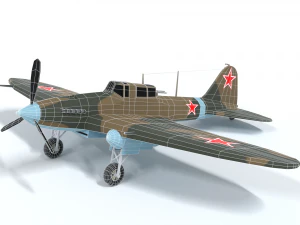 low poly cartoon ilyushin il-2 shturmovik wwii 3D Model