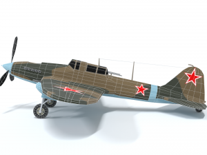 low poly cartoon ilyushin il-2 shturmovik wwii Modelo 3D