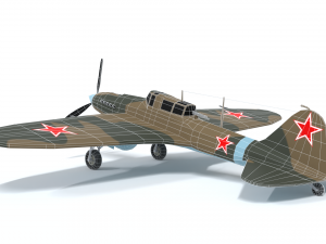 low poly cartoon ilyushin il-2 shturmovik wwii Modelo 3D