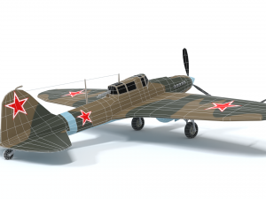 low poly cartoon ilyushin il-2 shturmovik wwii Modelo 3D