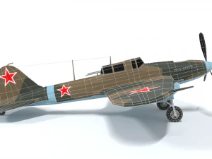 low poly cartoon ilyushin il-2 shturmovik wwii 3D Model