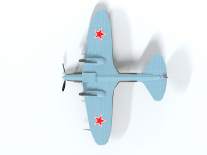 low poly cartoon ilyushin il-2 shturmovik wwii Modelo 3D