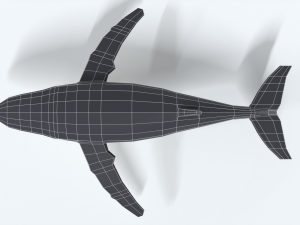 low poly cartoon humpback whale 3D-Modell