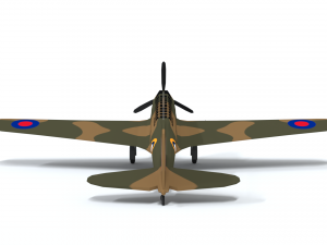 low poly cartoon fairey battle wwii airplane 3D-Modell
