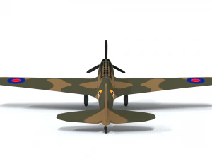 low poly cartoon fairey battle wwii airplane 3D Model