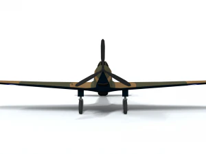 low poly cartoon fairey battle wwii airplane 3D Model