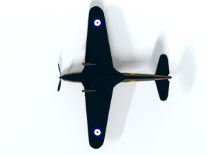 low poly cartoon fairey battle wwii airplane 3D-Modell