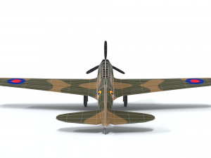 low poly cartoon fairey battle wwii airplane 3D-Modell