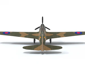low poly cartoon fairey battle wwii airplane 3D Model
