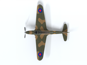 low poly cartoon fairey battle wwii airplane 3D-Modell