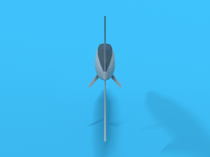 low poly cartoon garfish 3D Model
