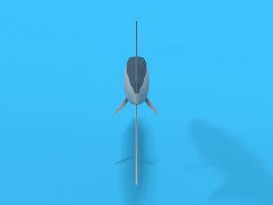 low poly cartoon garfish 3D Model