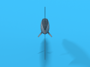 low poly cartoon garfish 3D Model
